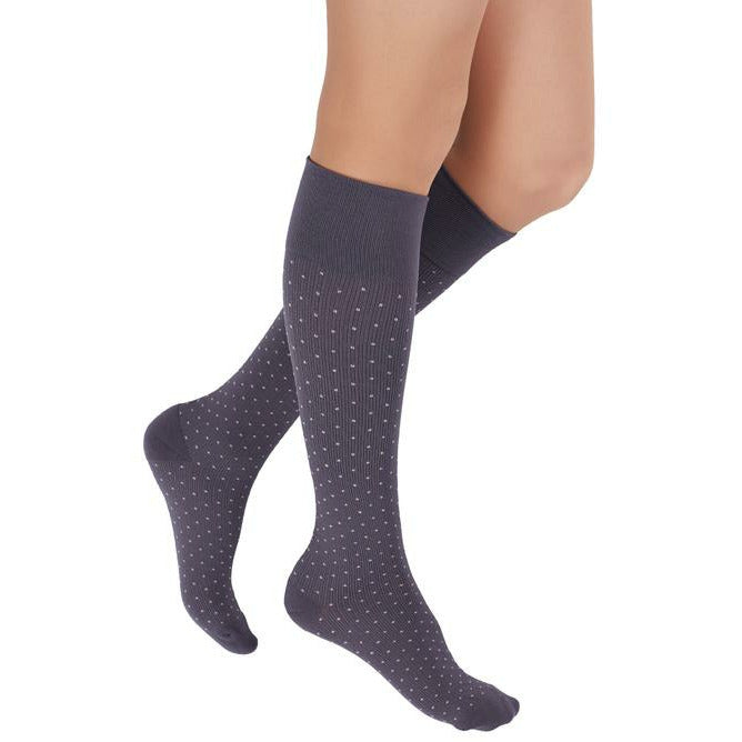 REJUVA Spot Knee High 15-20 mmHg, Gray/Blush