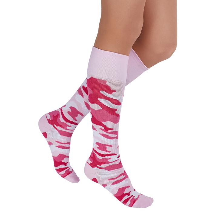 REJUVA Camo 15-20 mmHg Compression Socks, Pink