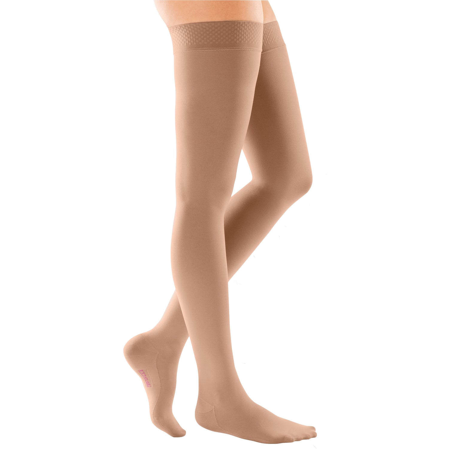 mediven Comfort 30-40 mmHg Thigh High w/ Beaded Silicone Top Band, Natural