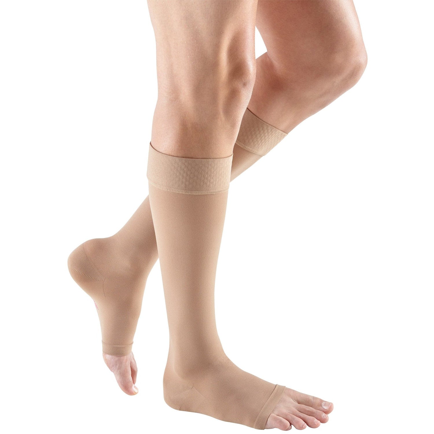 mediven Plus 30-40 mmHg OPEN TOE Knee High w/ Silicone Top Band, Beige