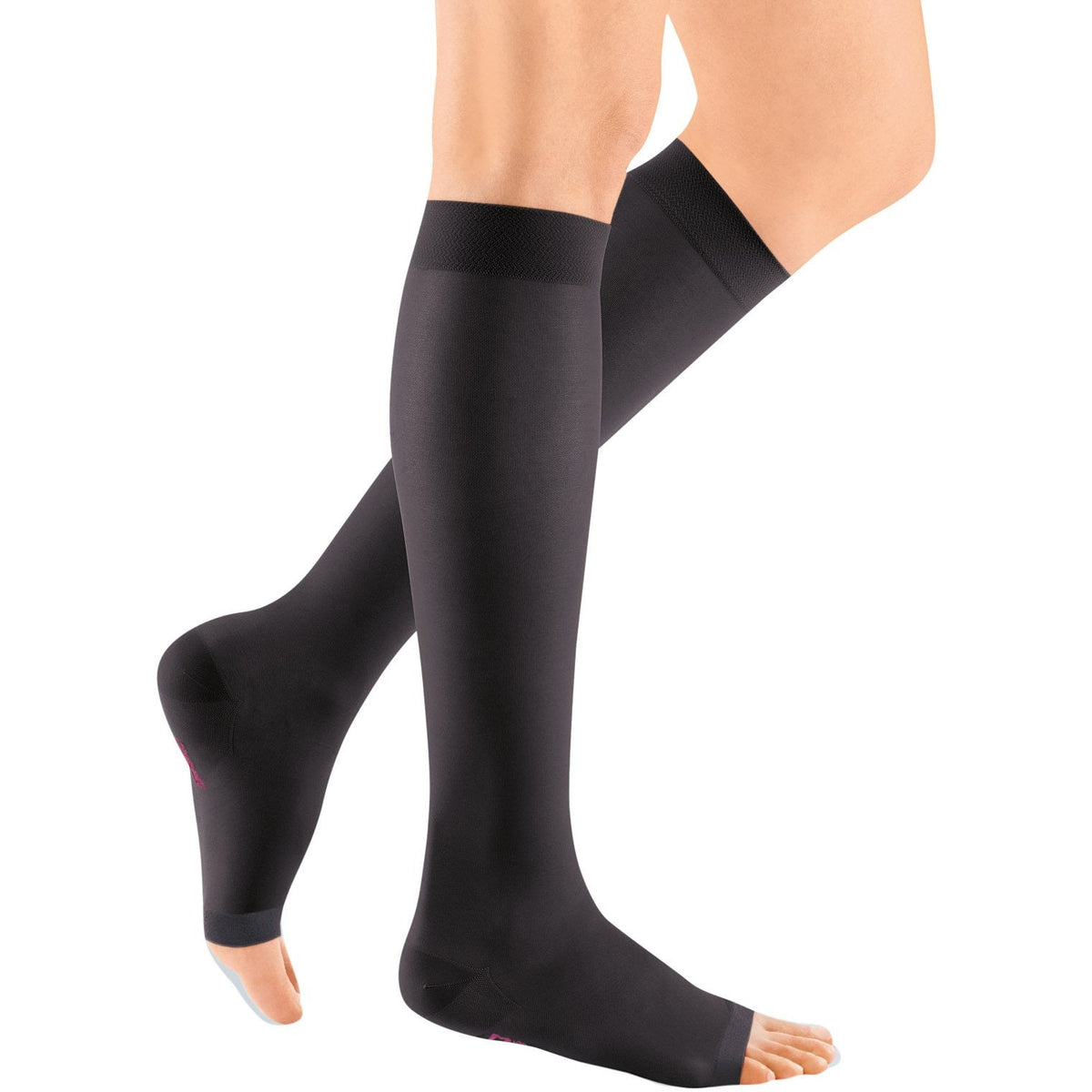 mediven Sheer & Soft Women's 30-40 mmHg OPEN TOE Knee High, Ebony