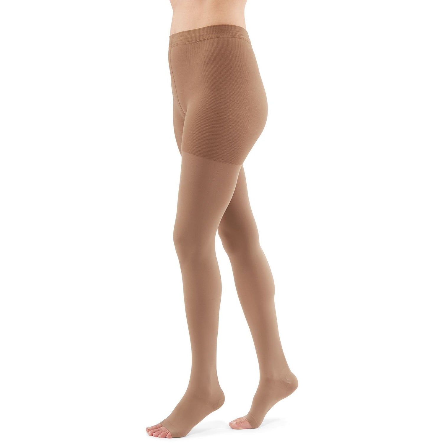 duomed Advantage 15-20 mmHg OPEN TOE Pantyhose, Almond