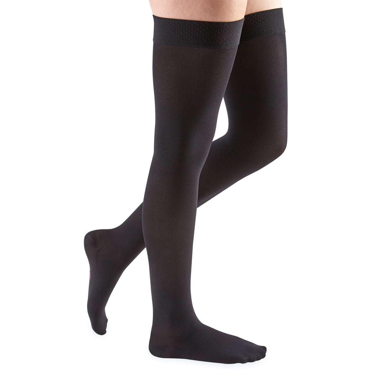 mediven Comfort 15-20 mmHg Thigh High w/ Silicone Beaded Top Band, Ebony