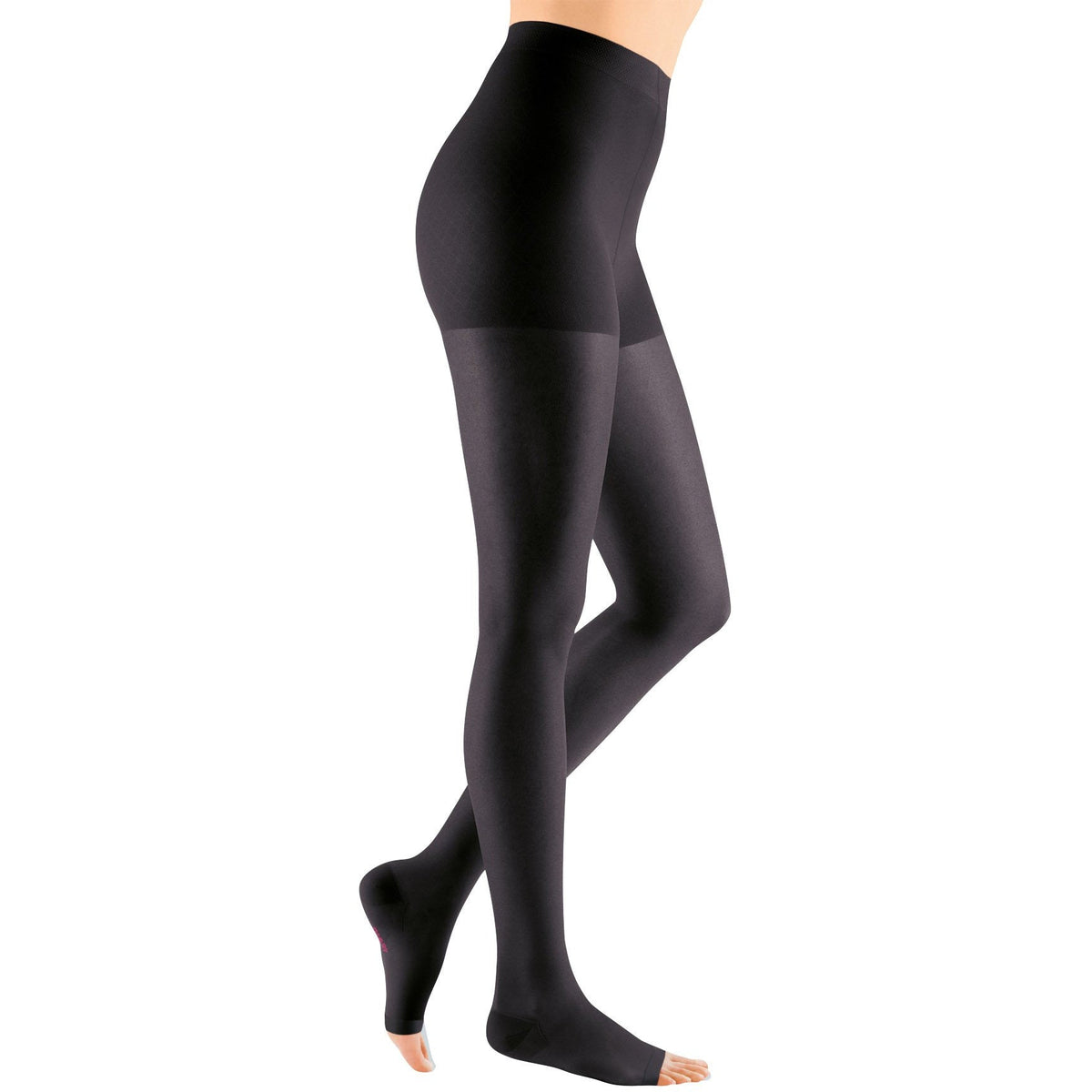 mediven Sheer & Soft Women's 20-30 mmHg OPEN TOE Pantyhose, Ebony