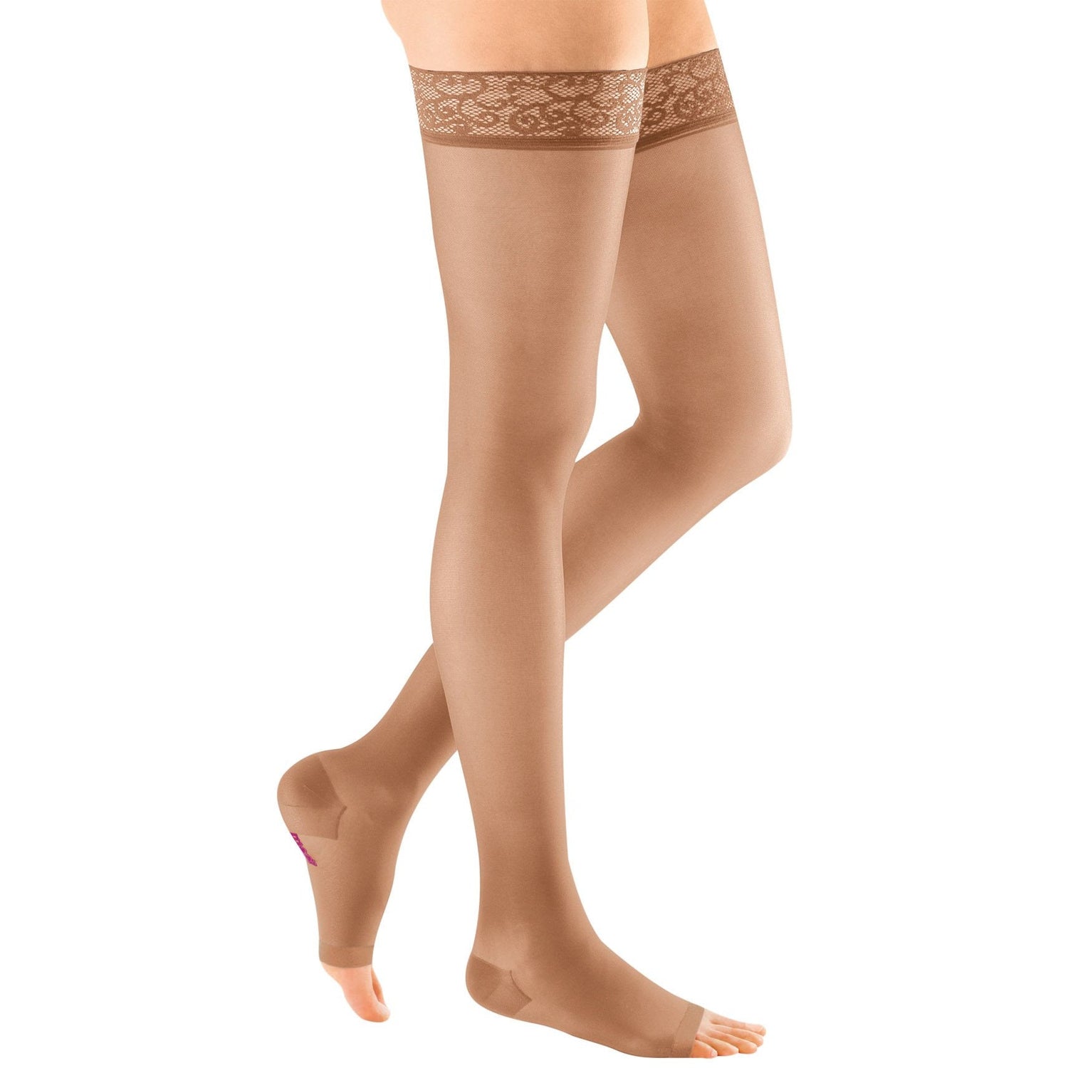 mediven Sheer & Soft Women's 20-30 mmHg OPEN TOE Thigh High, Natural