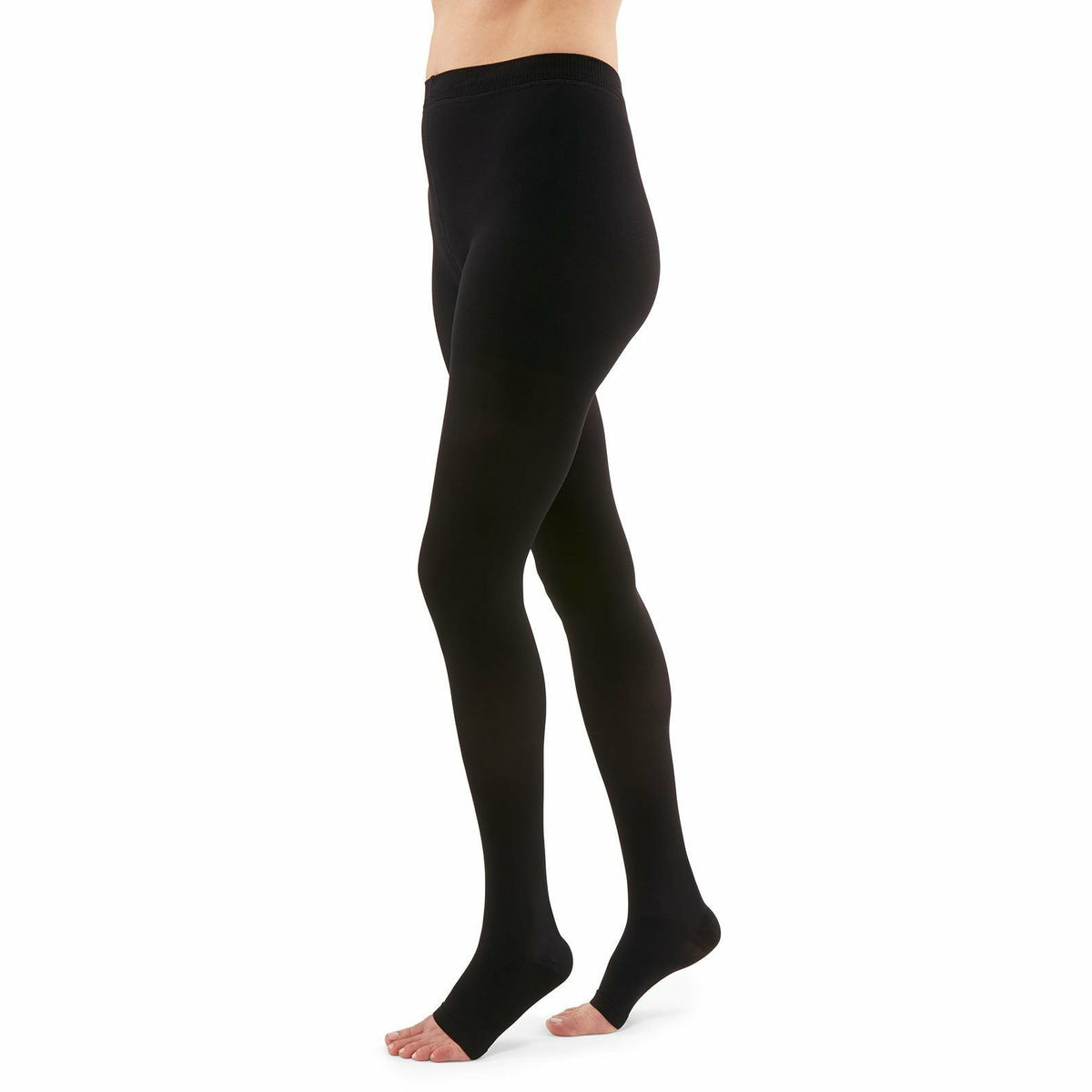 duomed Advantage 15-20 mmHg OPEN TOE Pantyhose, Black