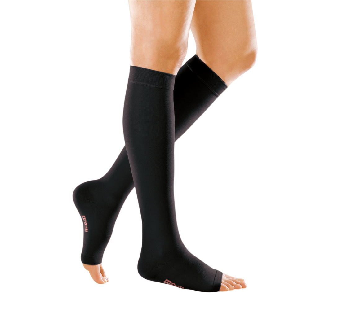 mediven Forte Knee High, Open Toe in Black