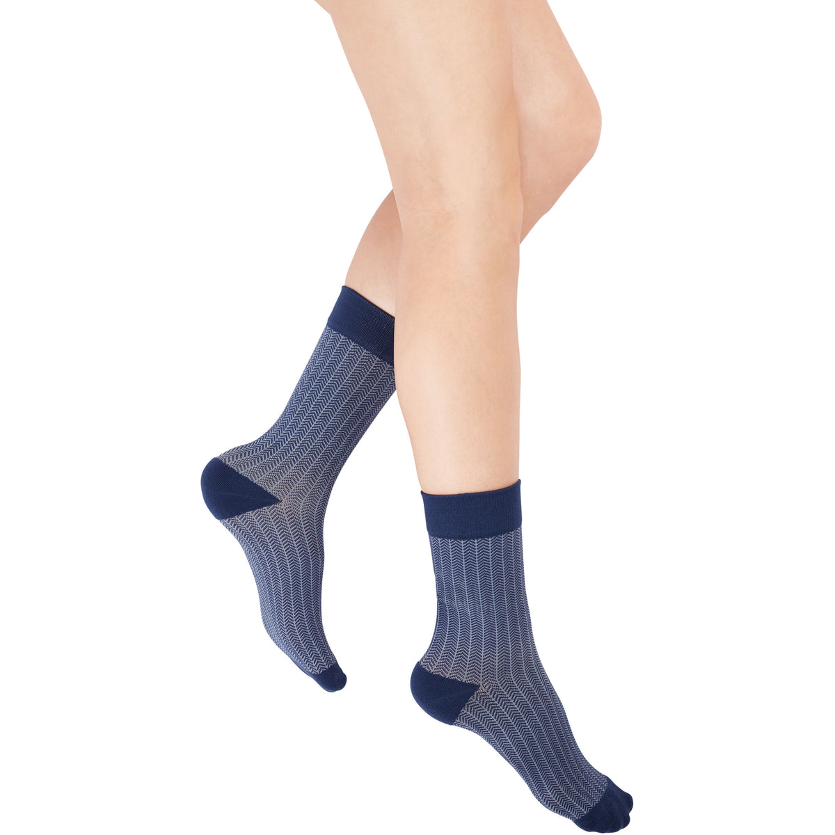 REJUVA Herringbone Crew Compression Sock 20-30 mmHg