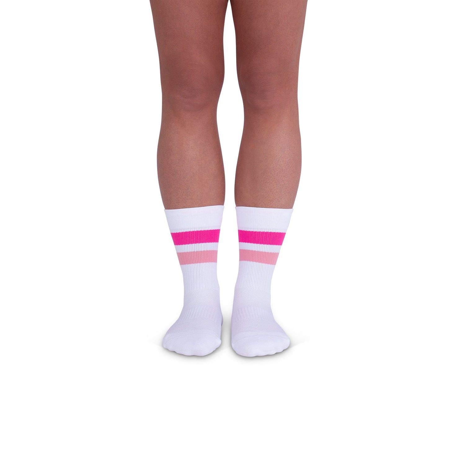 REJUVA Retro Stripe Crew Compression Sock 15-20 mmHg, Pink