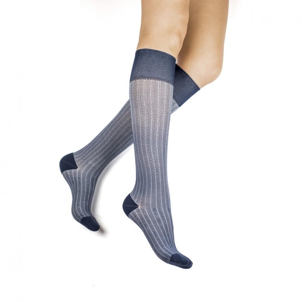 REJUVA Herringbone 20-30 mmHg Compression Socks, Marine